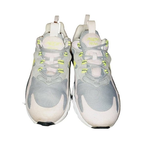 Nike Air Max 270 React (GS) Big Kids' Shoes Particle Grey-Iced Lilac-Lemon Venom - Picture 7 of 8